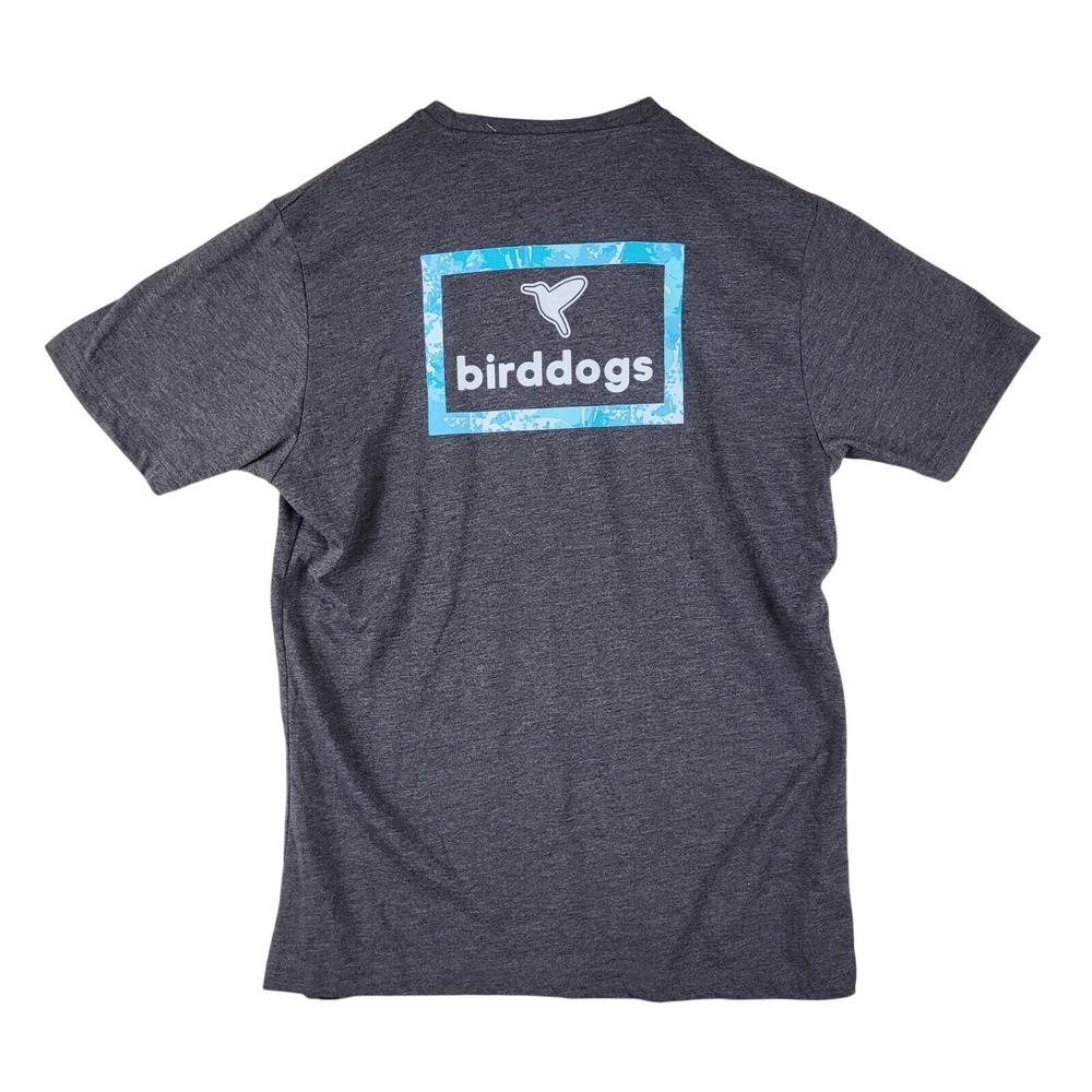 Birddogs‎ Graphic T-Shirt Mens Medium Heathered Grey Short Sleeve Big Logo Tee